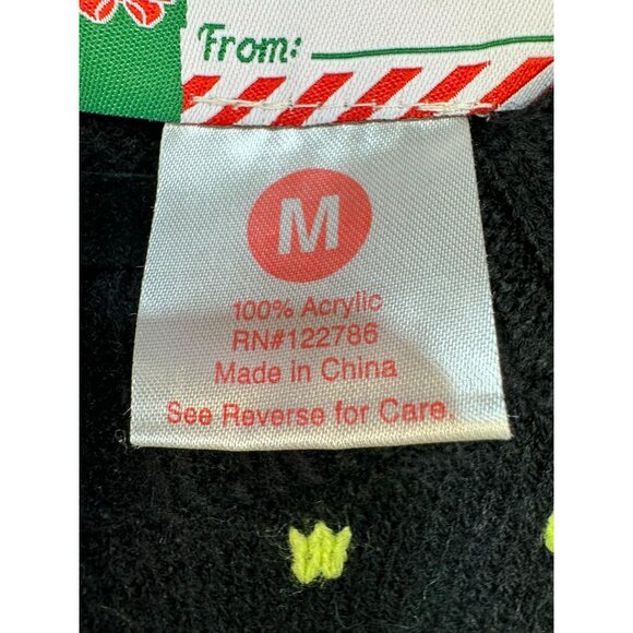 Ugly Christmas Sweater "Are You Naughty Or Nice?"  Sweater Medium Black & Green - Picture 3 of 8